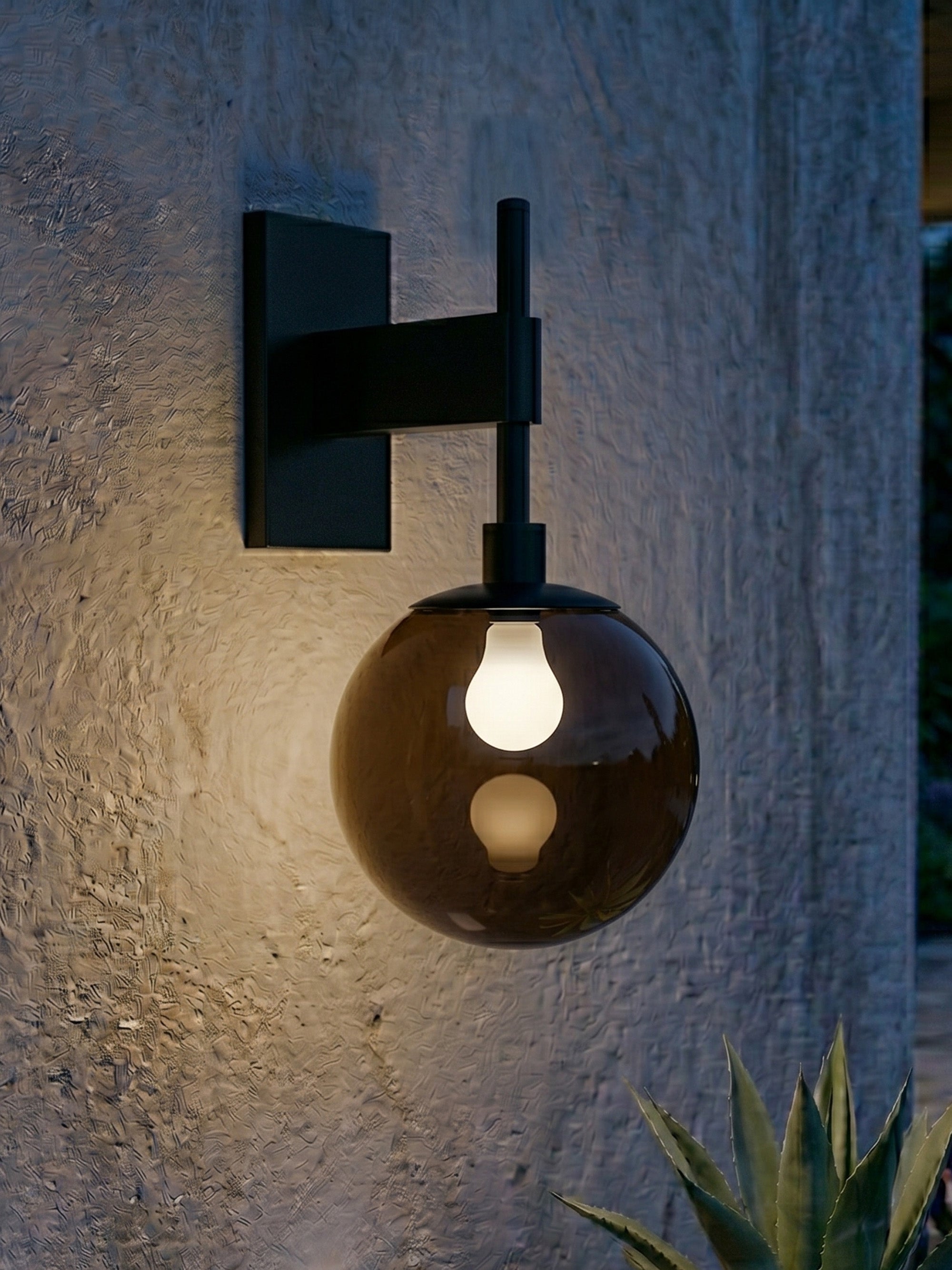 8" White Globe Wall Mounted Lamp