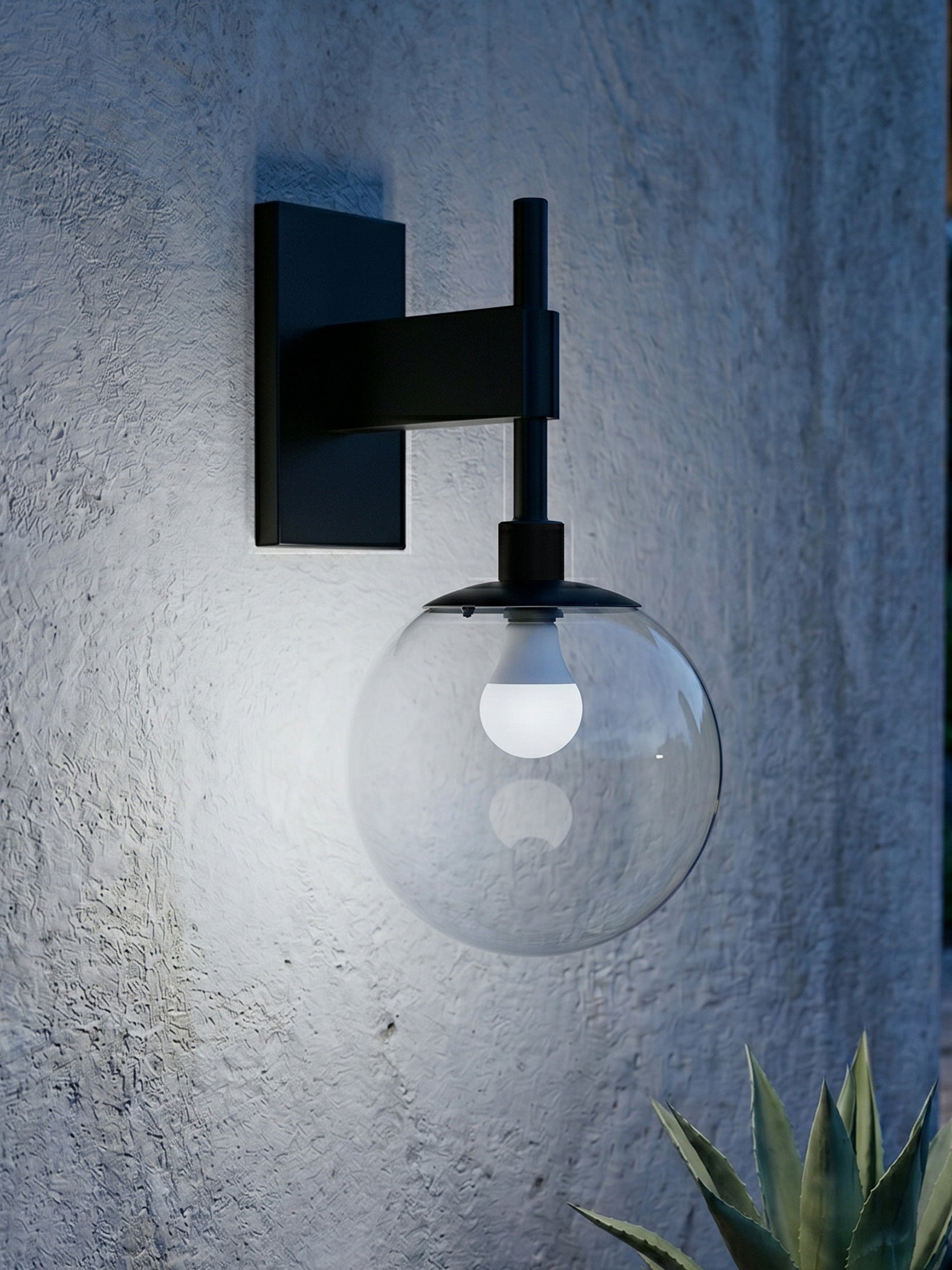 8" White Globe Wall Mounted Lamp