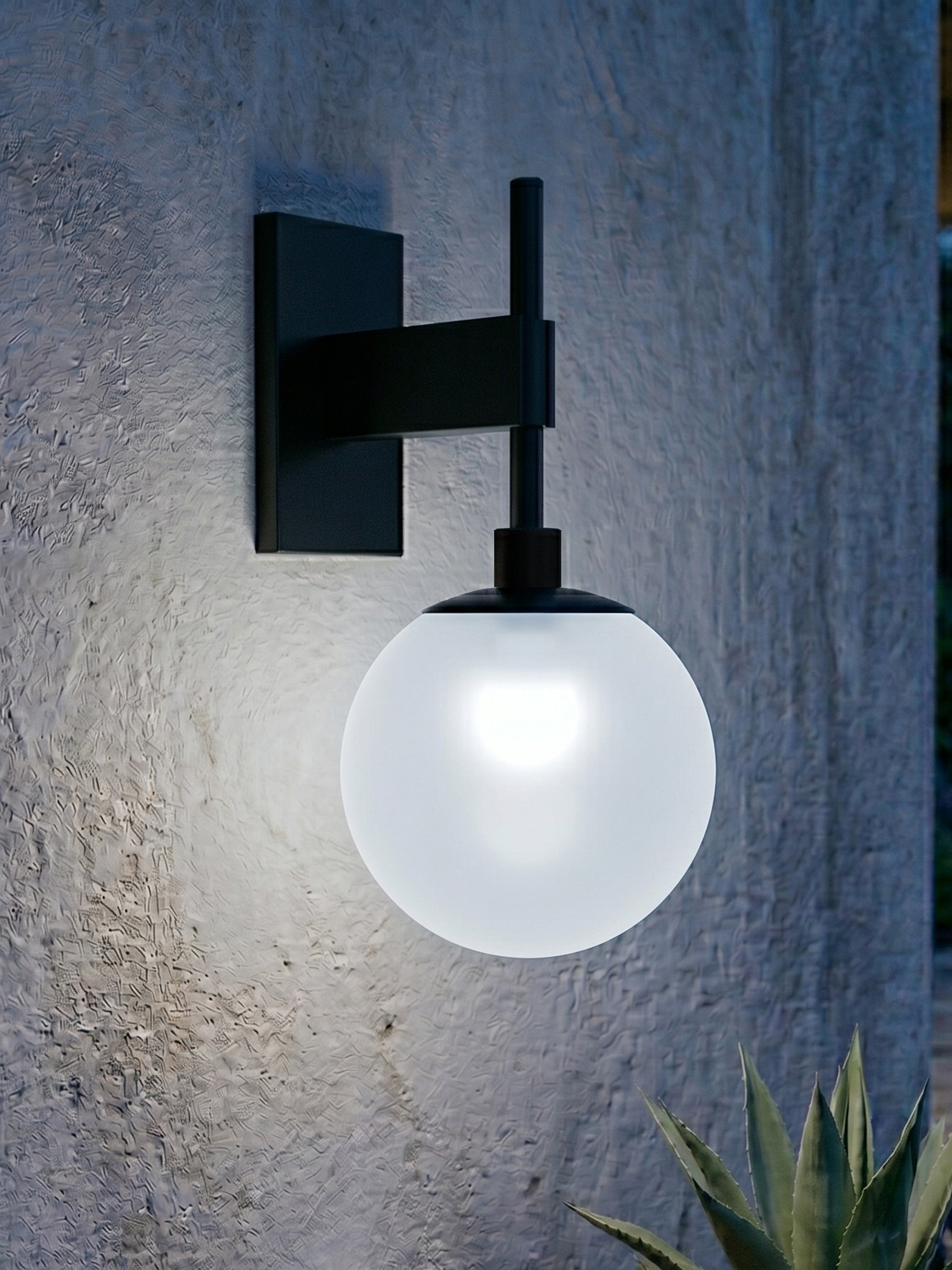 8" White Globe Wall Mounted Lamp