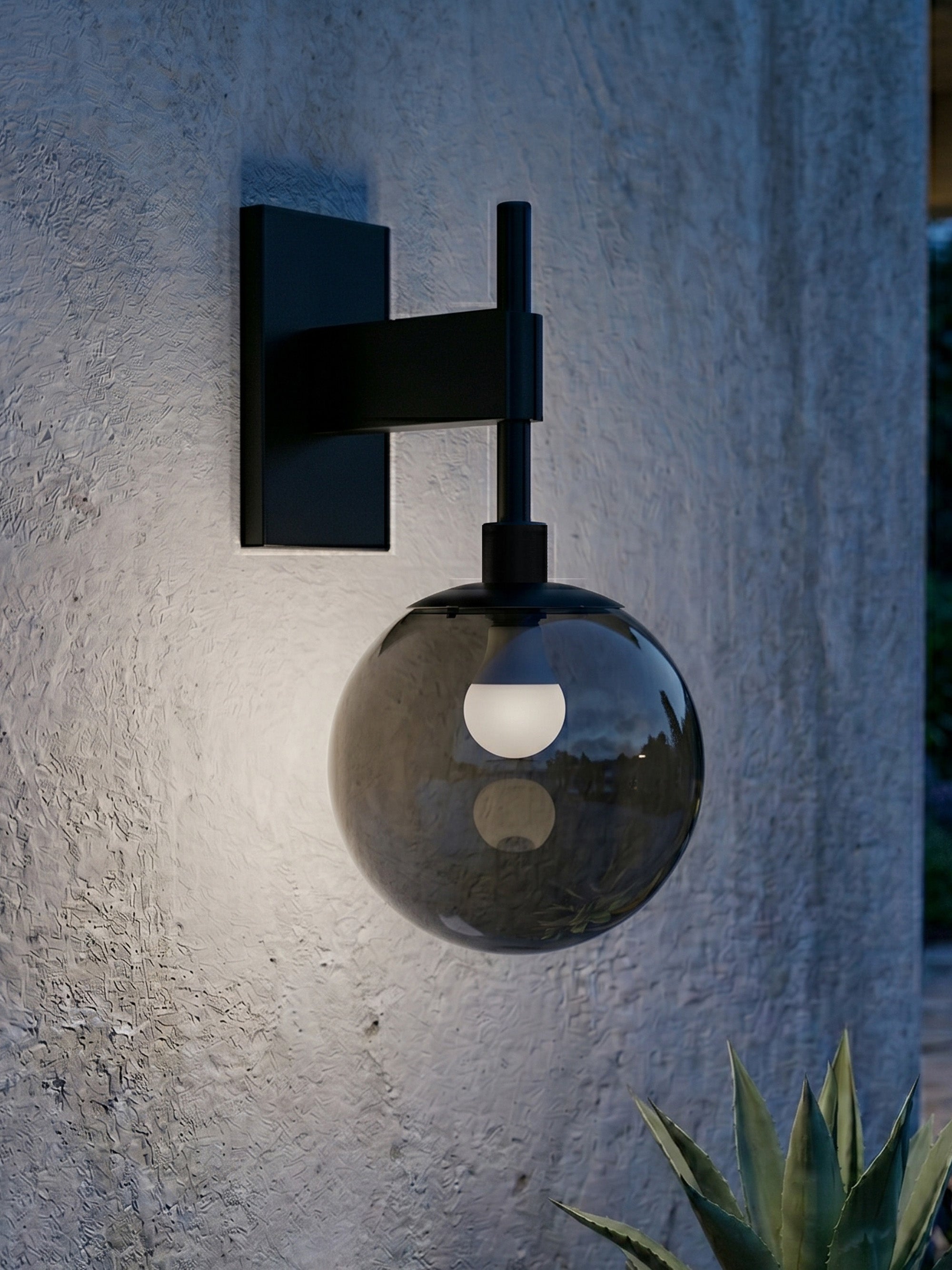 8" White Globe Wall Mounted Lamp