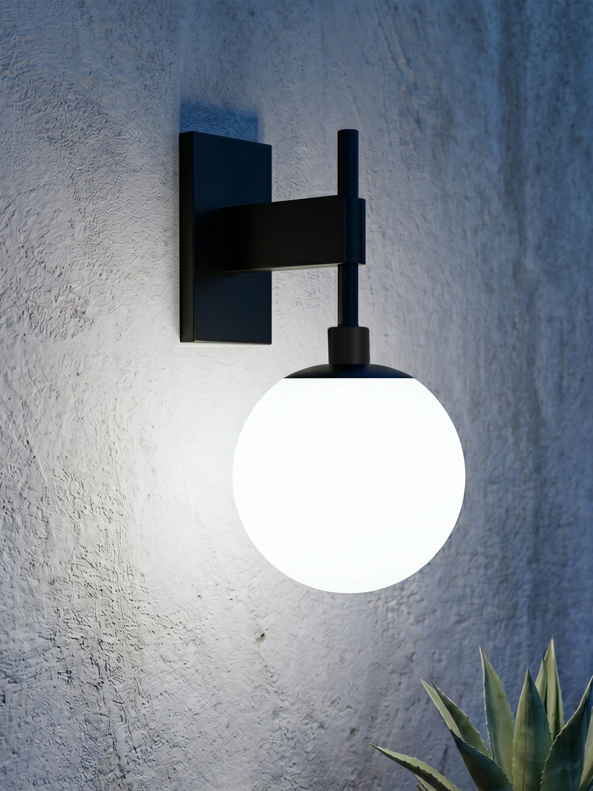 8" White Globe Wall Mounted Lamp