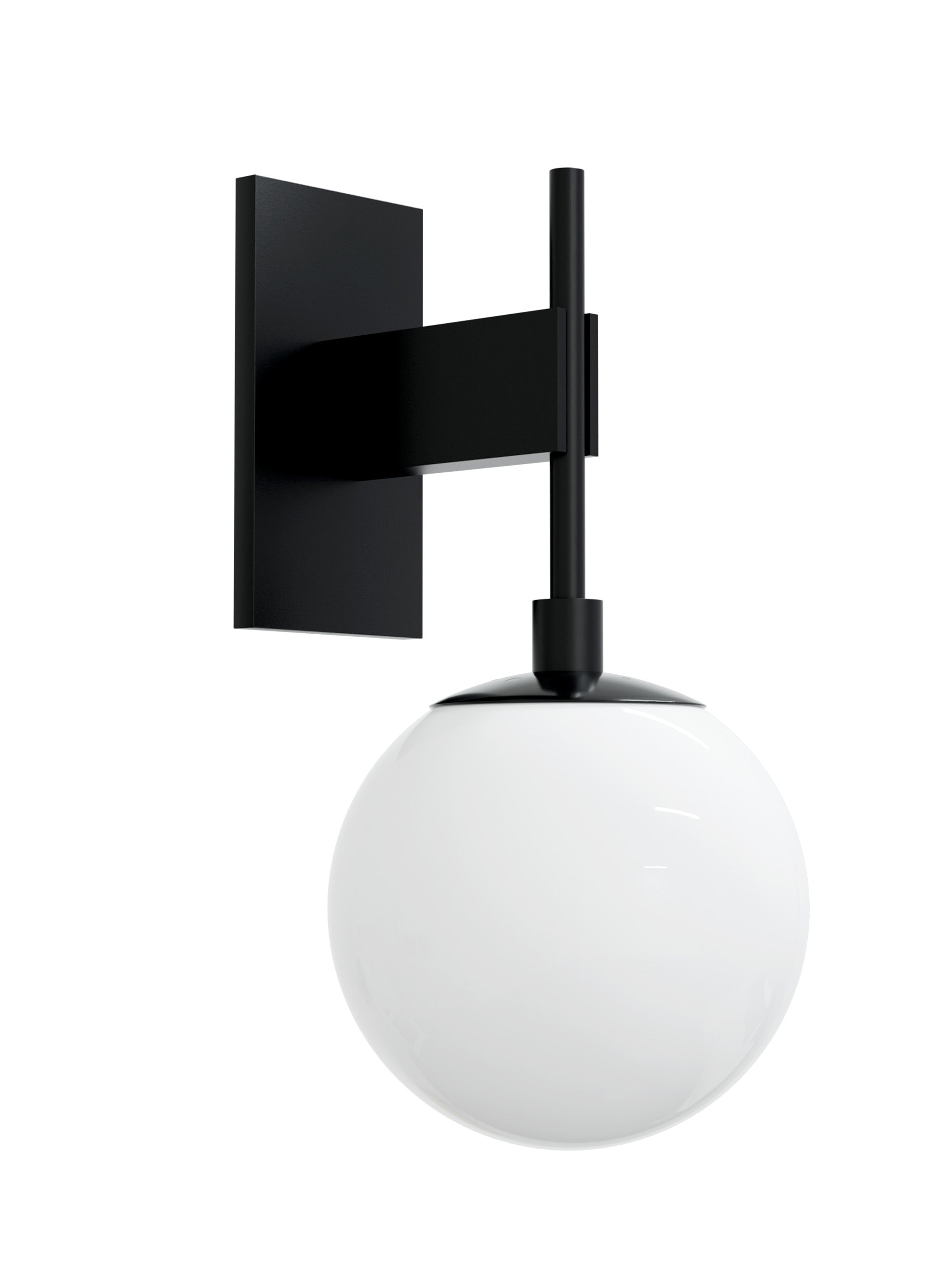 8" White Globe Wall Mounted Lamp