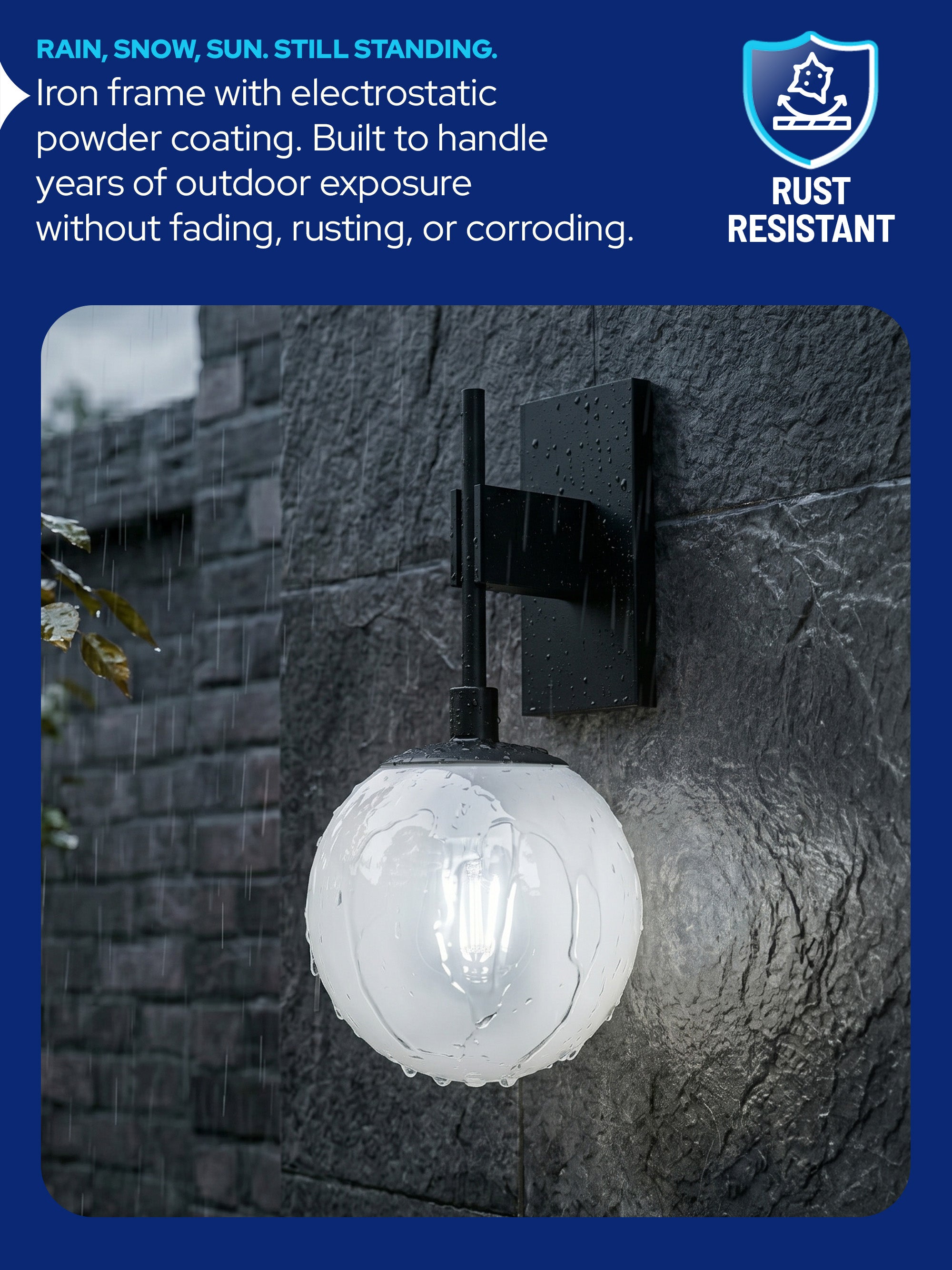 8" White Globe Wall Mounted Lamp