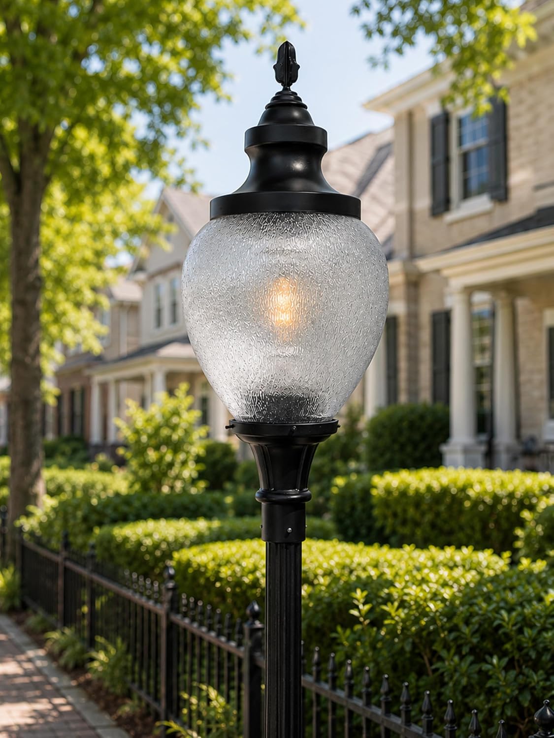 Sarasota Series Metal Cap Acorn Outdoor Light Globe Lamp Post Top Replacement, 8" Neck OD