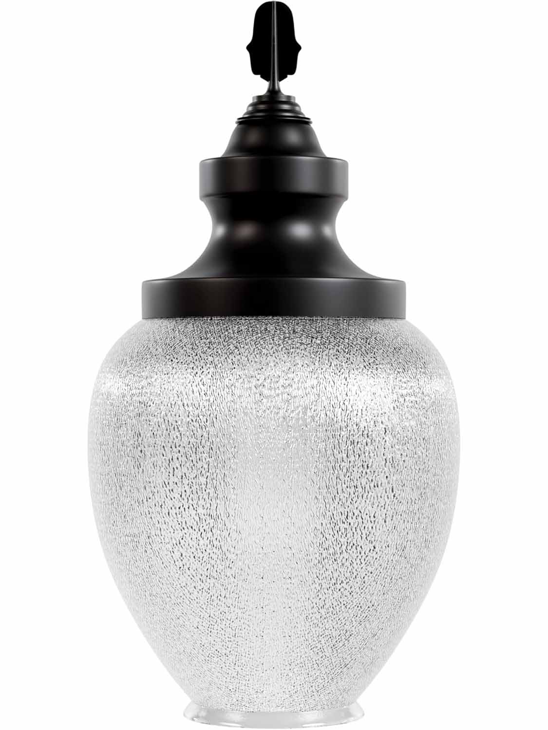 Metal Top Acorn Lens Street Light Globe Set, 9.12" OD Neck