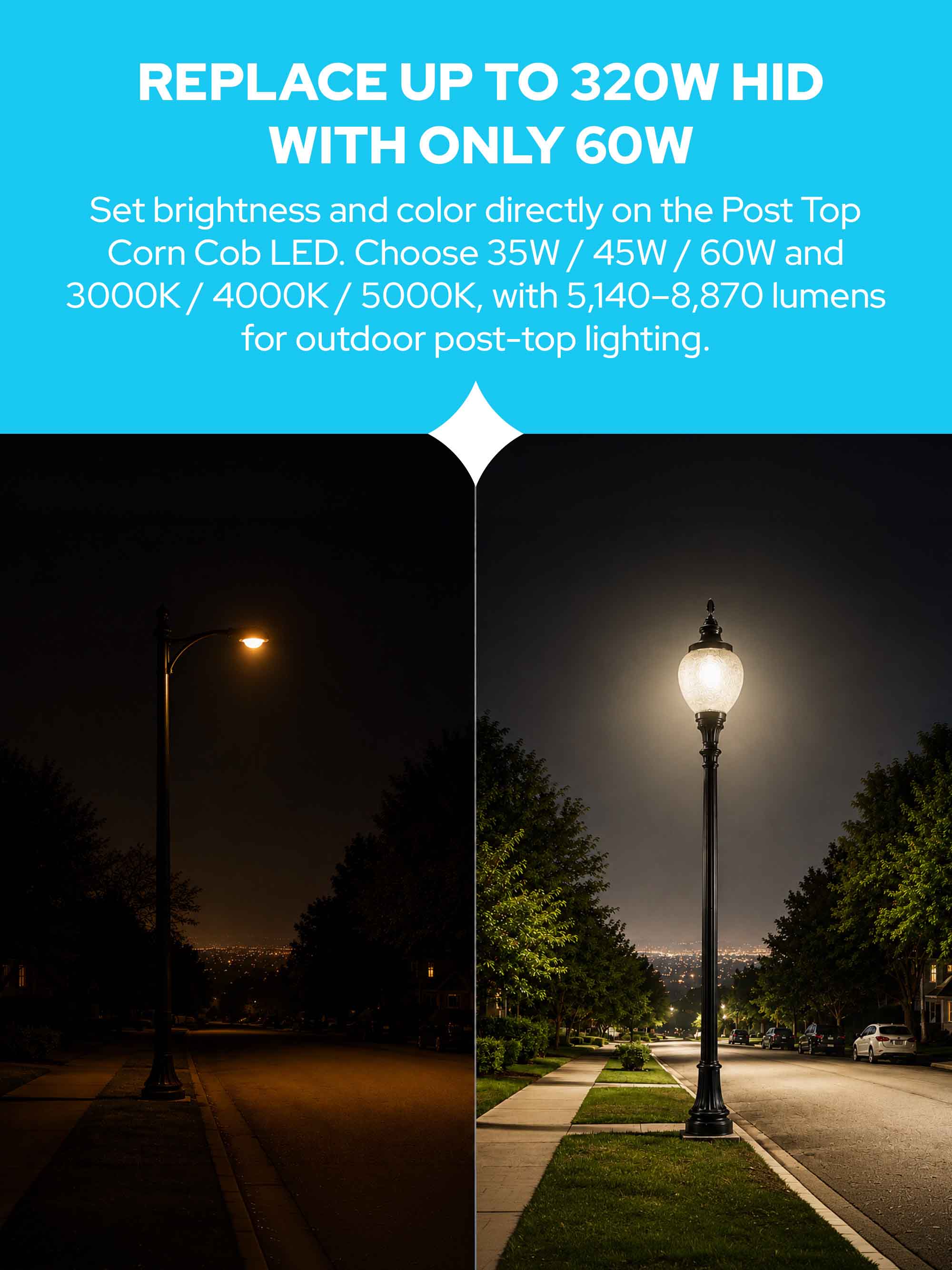 Sarasota Series Acorn Globe Lamp Kit
