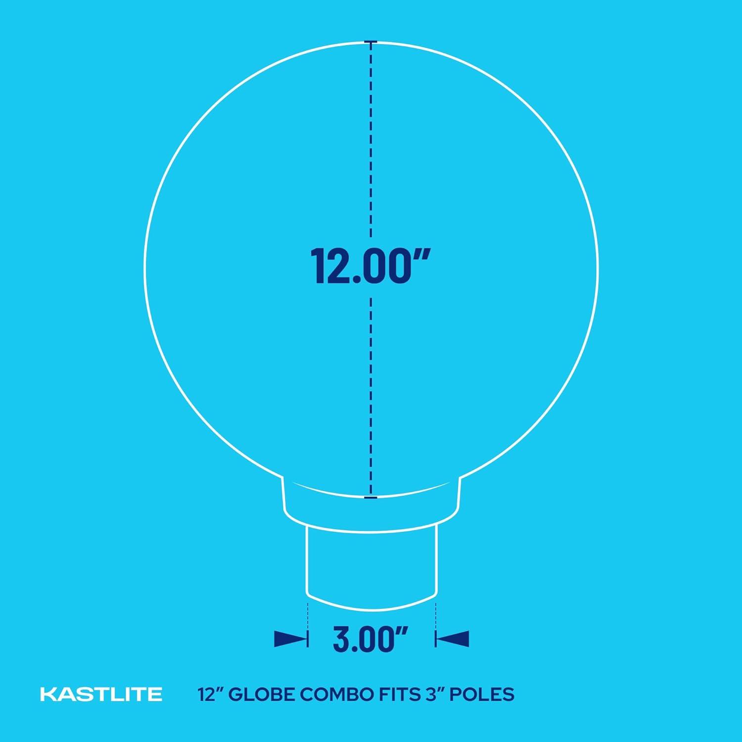 12" Globe Combo installed on lamp post fixture