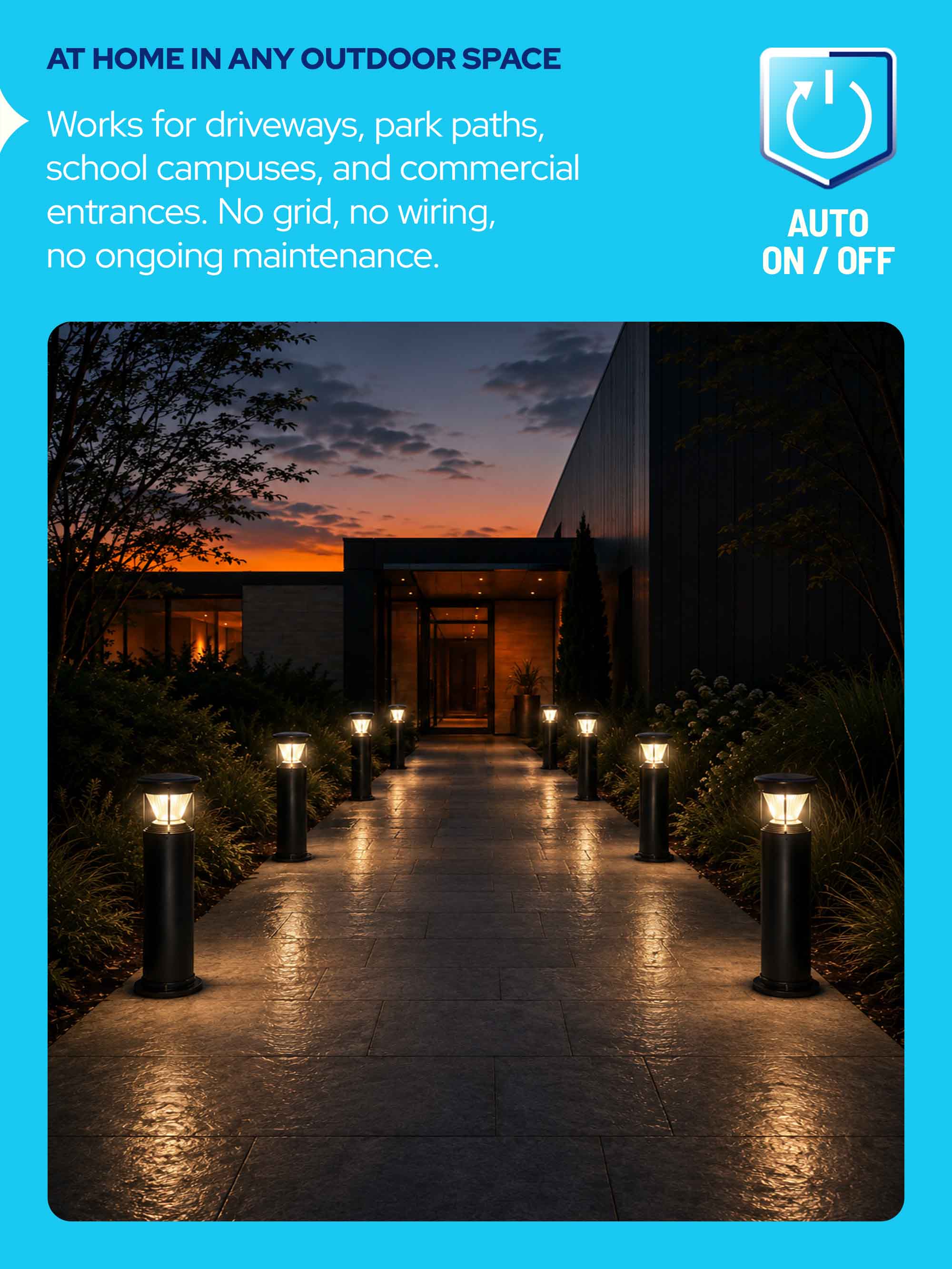 RP-SBL-2W-40K-BK-G1 Solar LED Bollard Light
