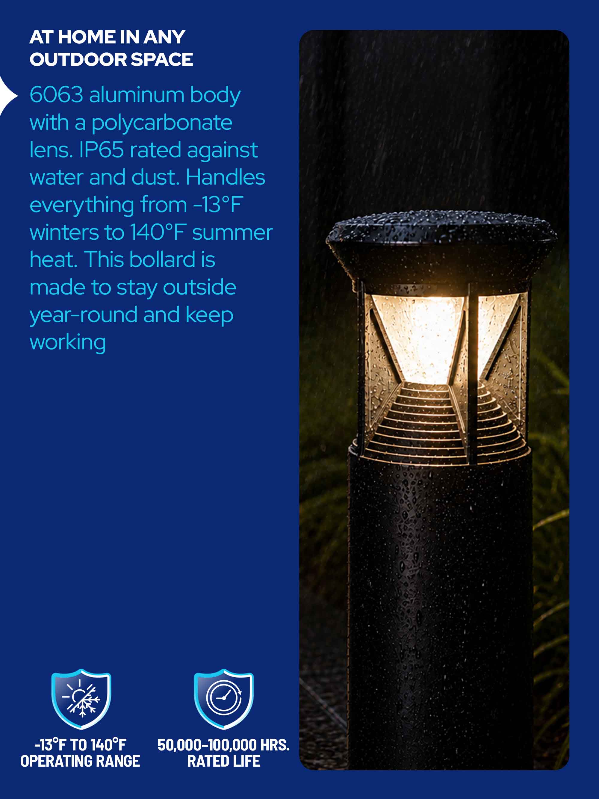 RP-SBL-2W-40K-BK-G1 Solar LED Bollard Light