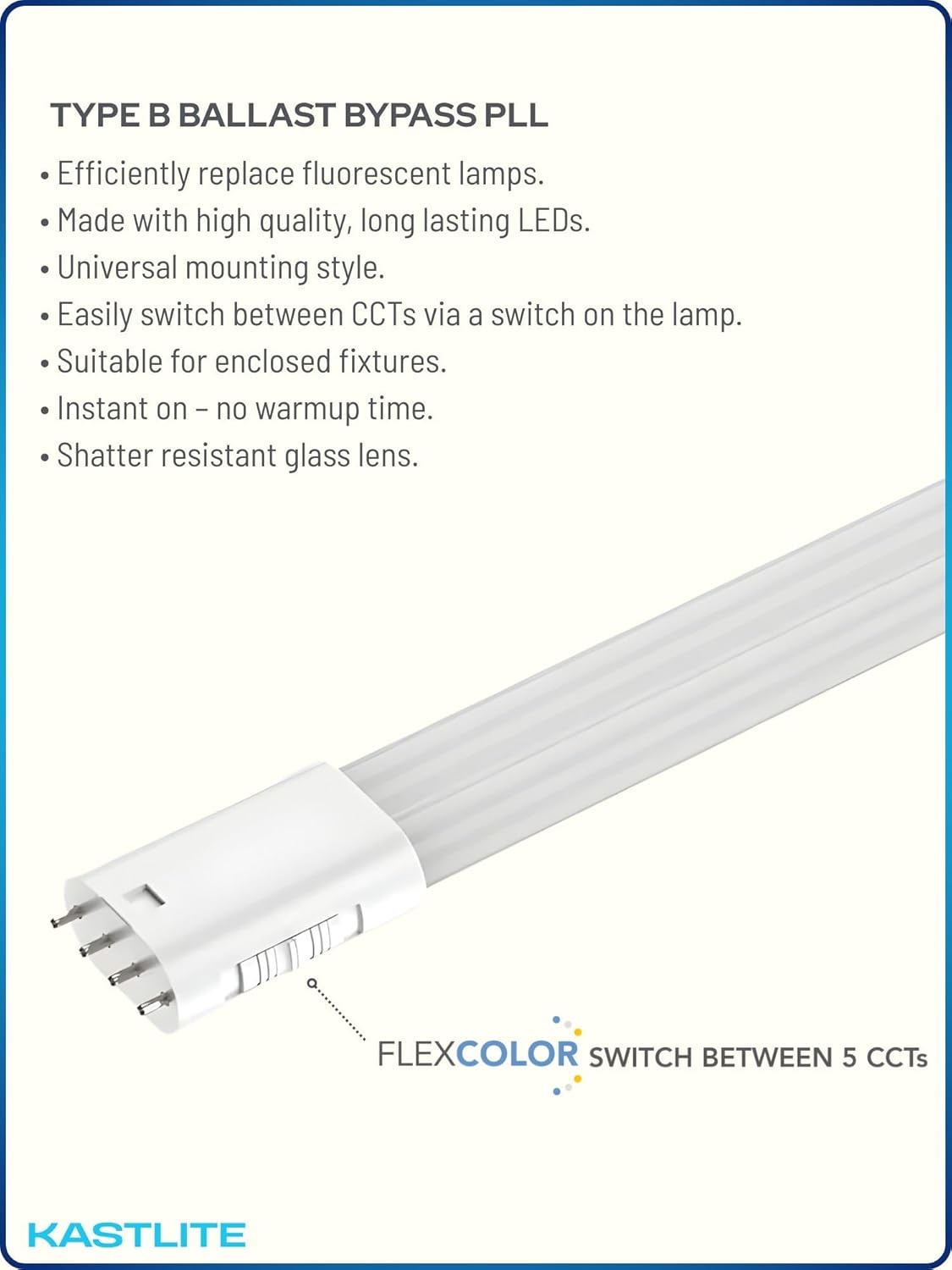 2G11 Ballast Bypass 4-Pin Prong Base LED PLL Lamp additional angle view