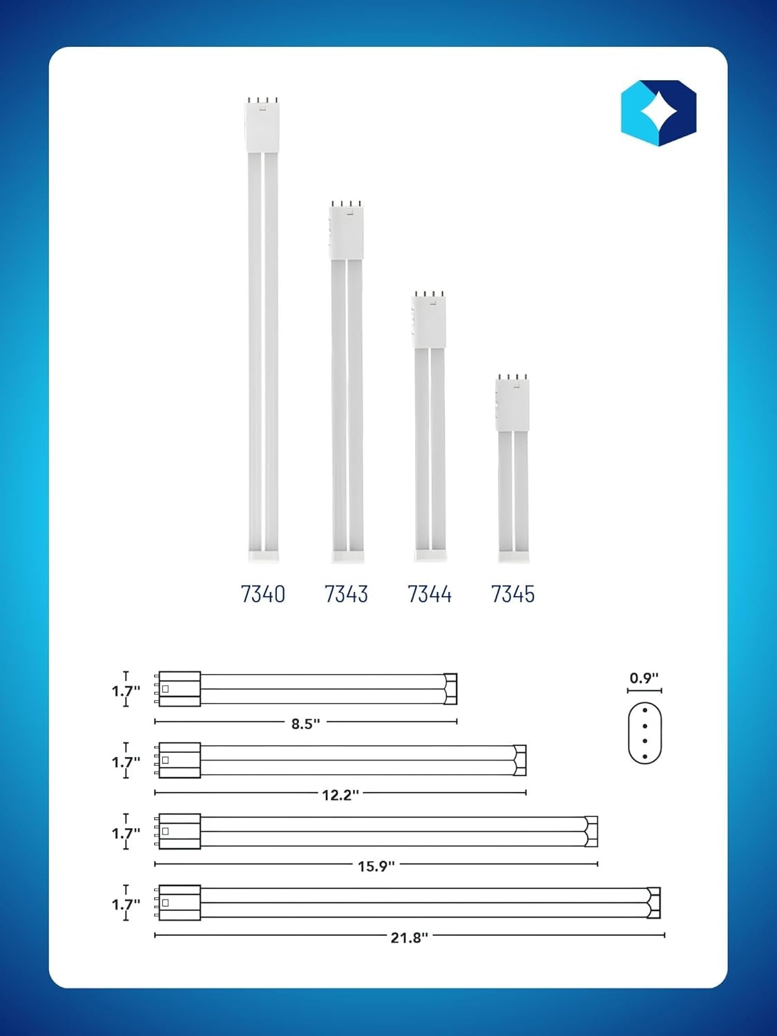 2G11 Ballast Bypass 4-Pin Prong Base LED PLL Lamp additional angle view