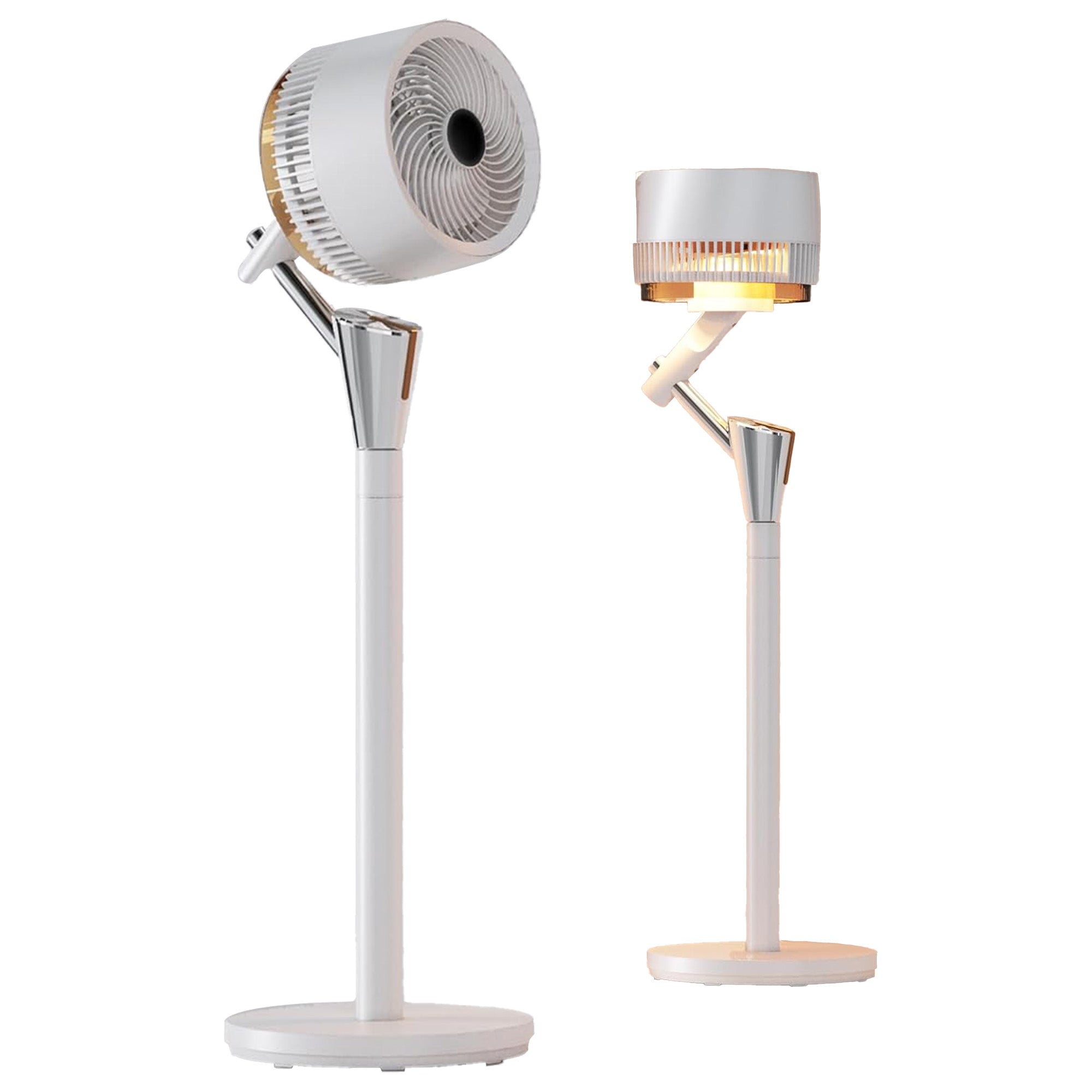 AirGlow Fan Lamp Cool Illuminate Matte White and Nickel