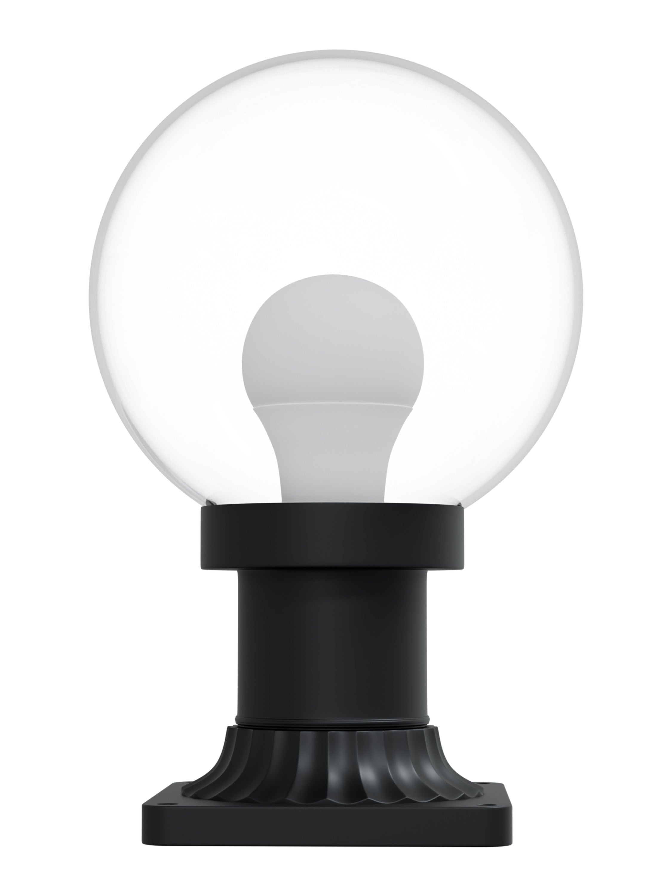8" Globe Pier Mount Outdoor Lighting with LED Lamp