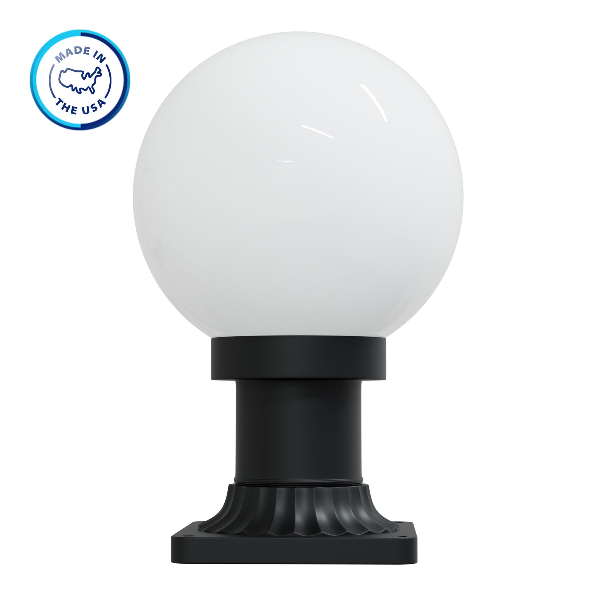 8" Globe Pier Mount Outdoor Lighting with LED Lamp