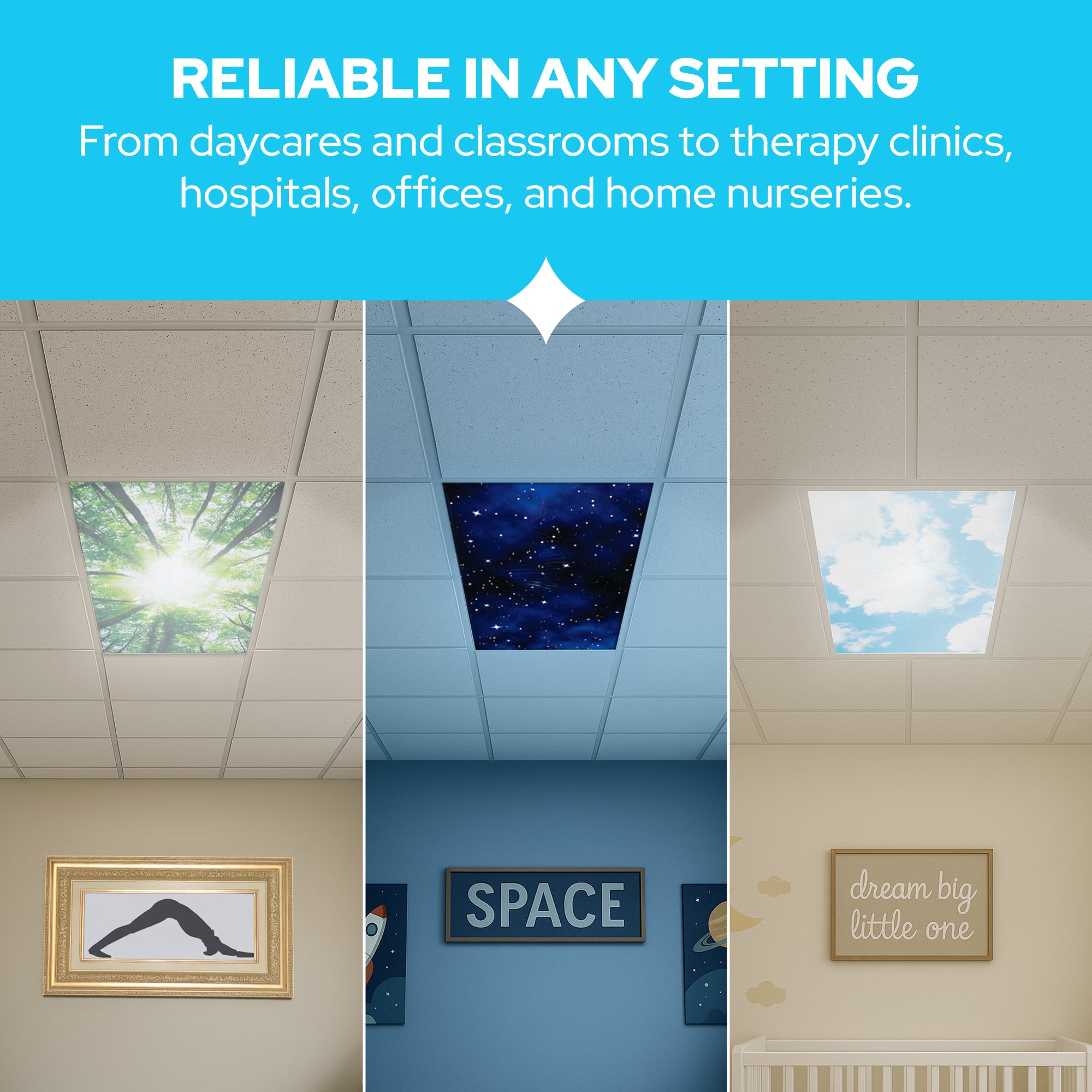 4-Pack Fluorescent Light Covers for Ceiling Lights