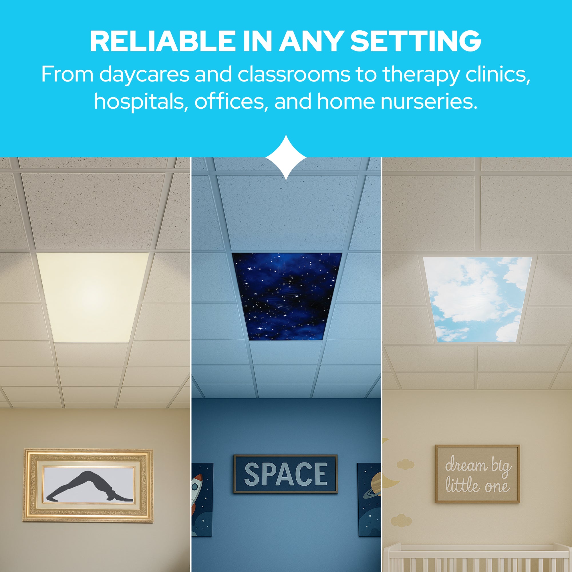 4-Pack Fluorescent Light Covers for Ceiling Lights