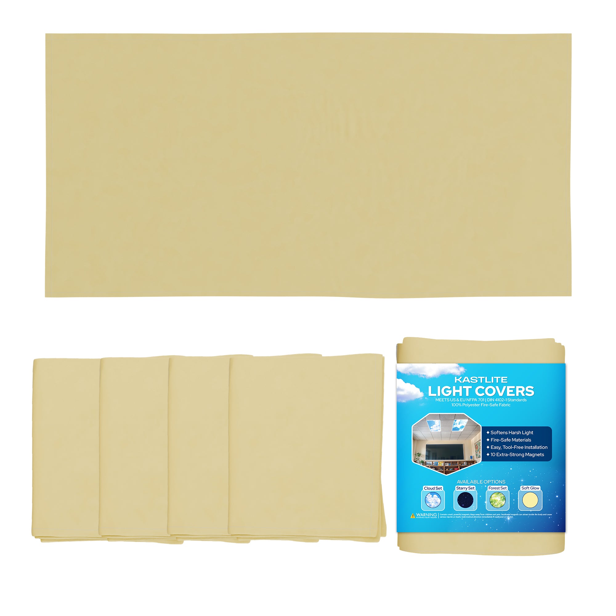 4-Pack Fluorescent Light Covers for Ceiling Lights