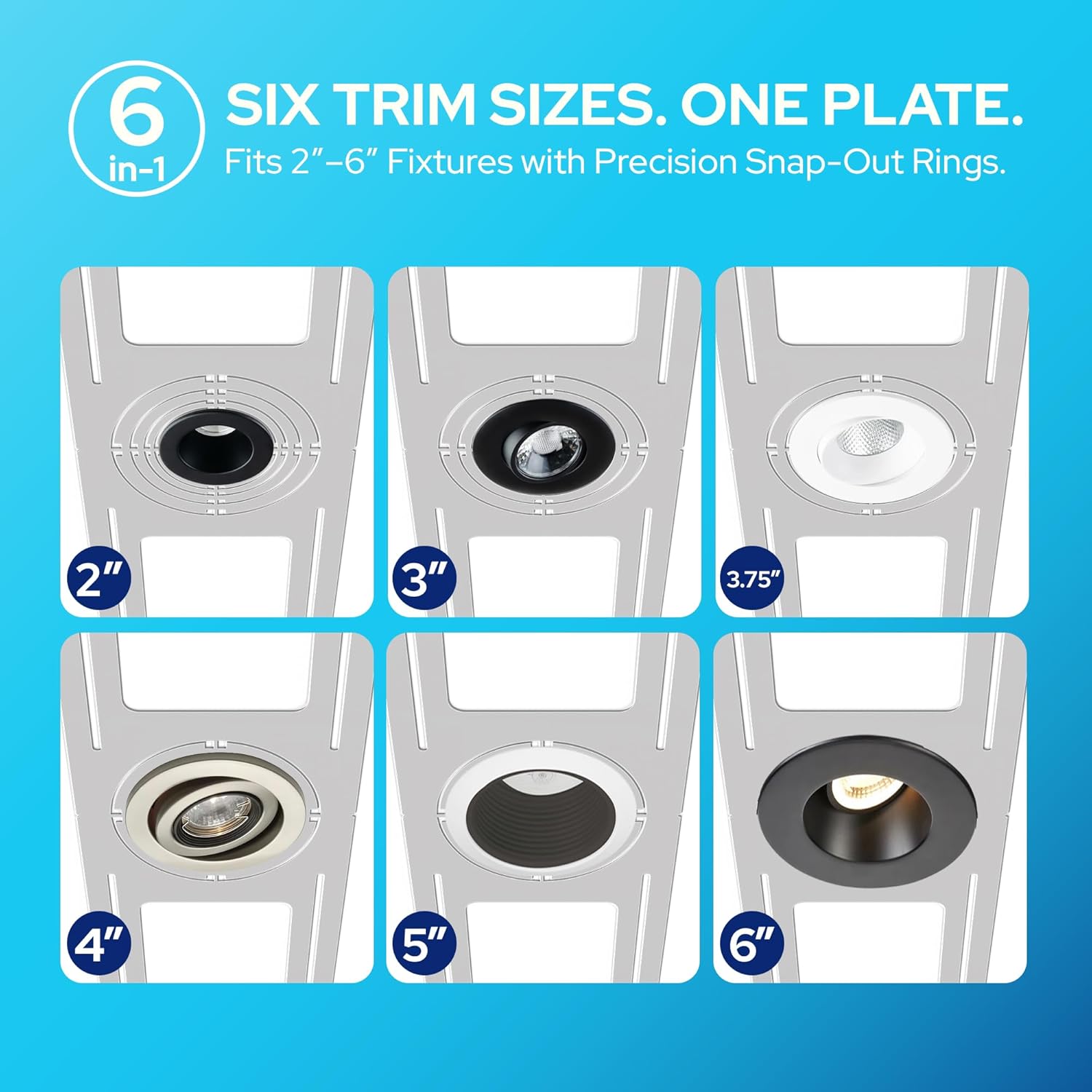 Construction Mounting Plate for 2" to 6" Wafer Downlights