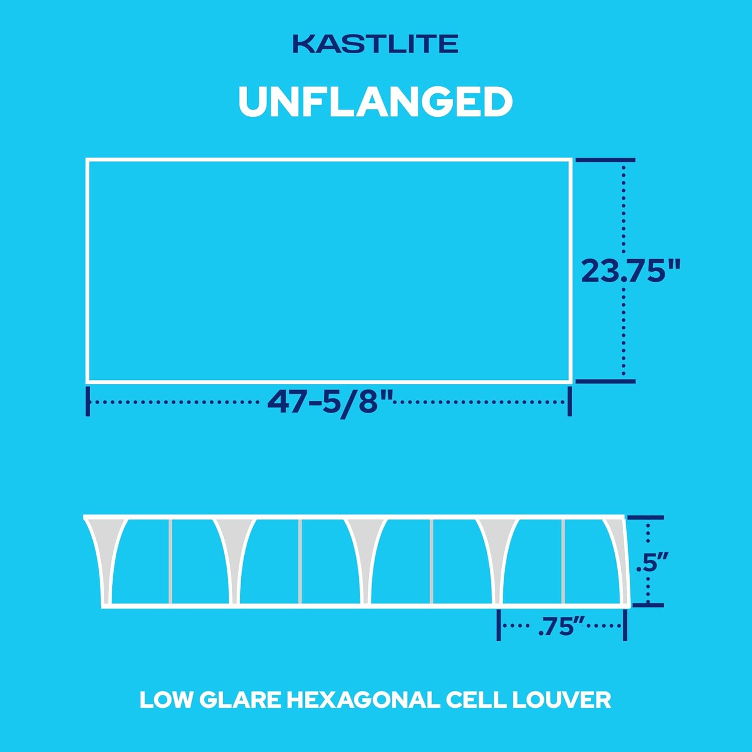 Parasquare 6 Louver: 3/4" x 3/4" x 1/2” panel grid pattern detail