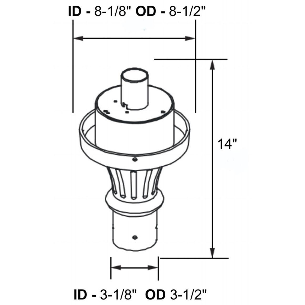 Aluminum Post Top Fitter alternate angle