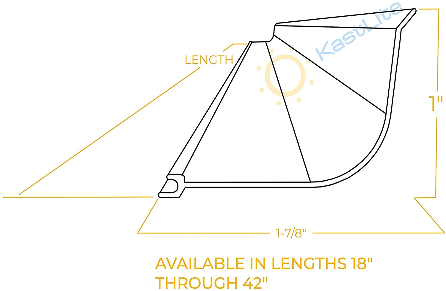 Curved C-Shape Under Cabinet Lens Diffuser - 1" H x 1-7/8" W