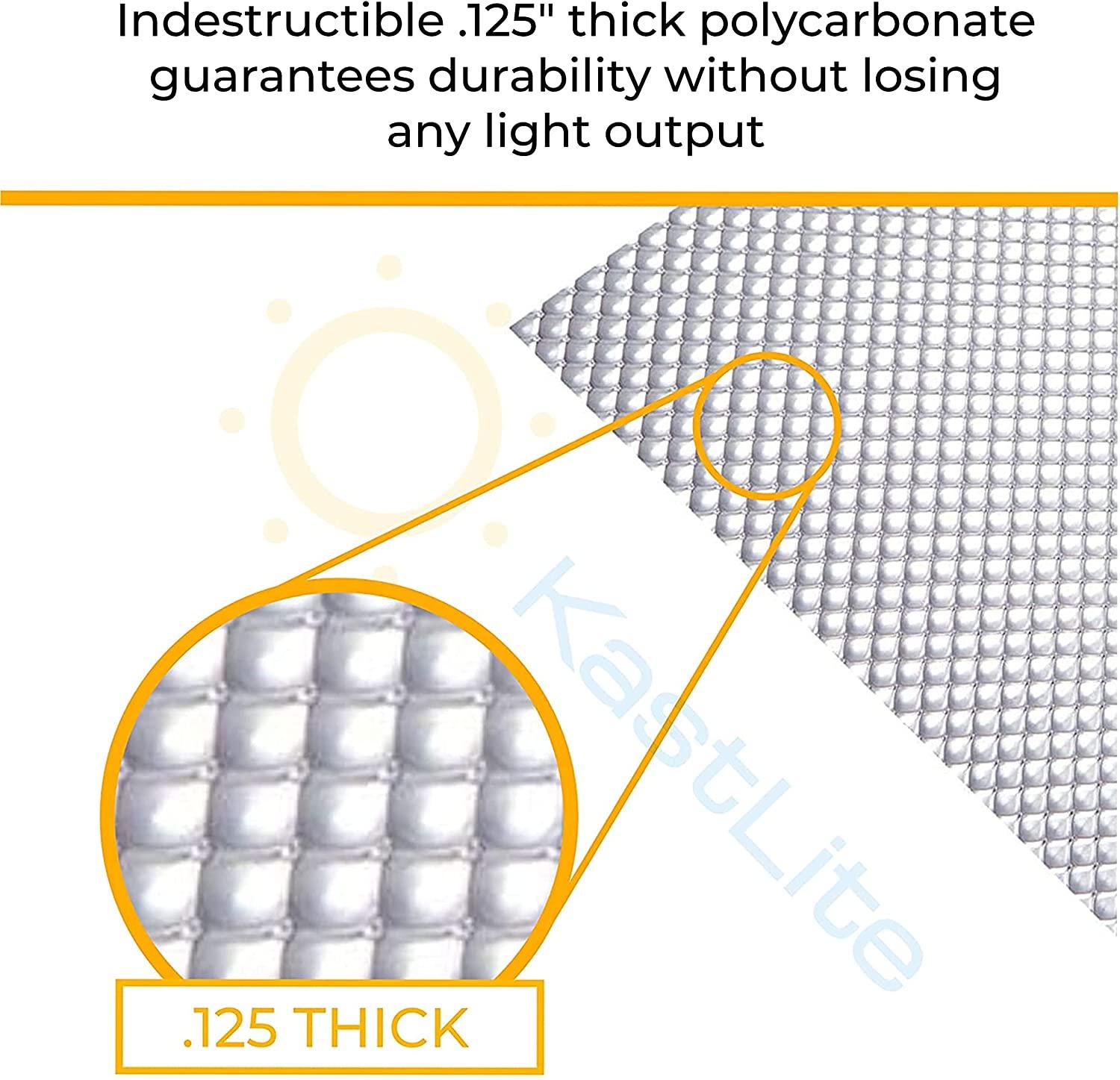 Polycarbonate Prismatic Panels showing size and fit dimensions